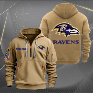 Sportswearmerch Baltimore Ravens NFL Personalized Half Zip Hoodie For Fan
