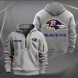 Sportswearmerch Baltimore Ravens NFL Personalized Half Zip Hoodie For Fan