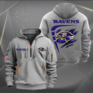 Sportswearmerch Baltimore Ravens NFL Personalized Half Zip Hoodie For Fan