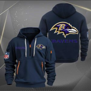 Sportswearmerch Baltimore Ravens NFL Personalized Half Zip Hoodie For Fan