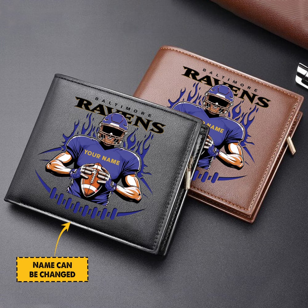 Sportswearmerch Baltimore Ravens NFL Personalized Men Wallet For Fan