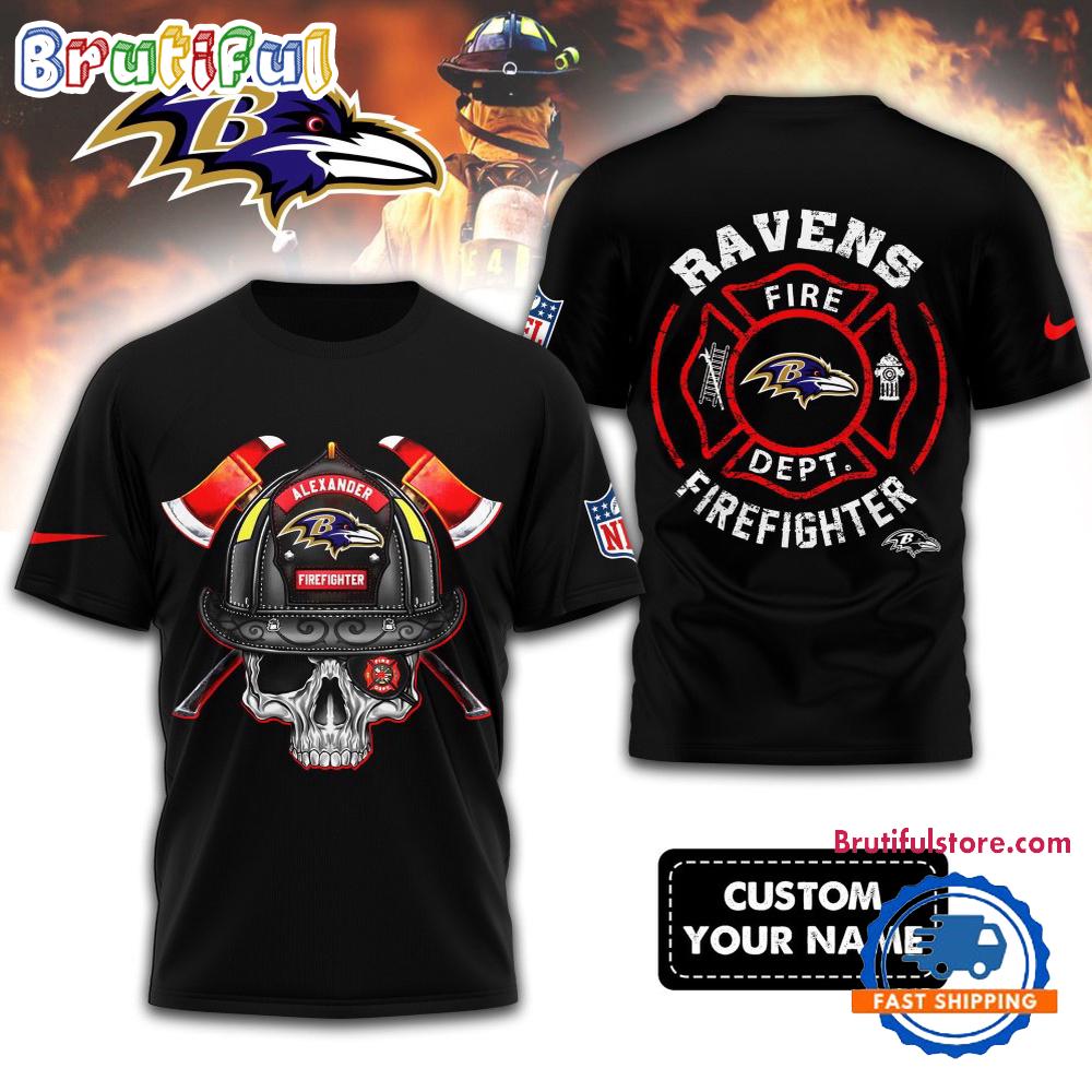 Sportswearmerch Baltimore Ravens NFLFootball Team Fire Fighter T-Shirt For Fan