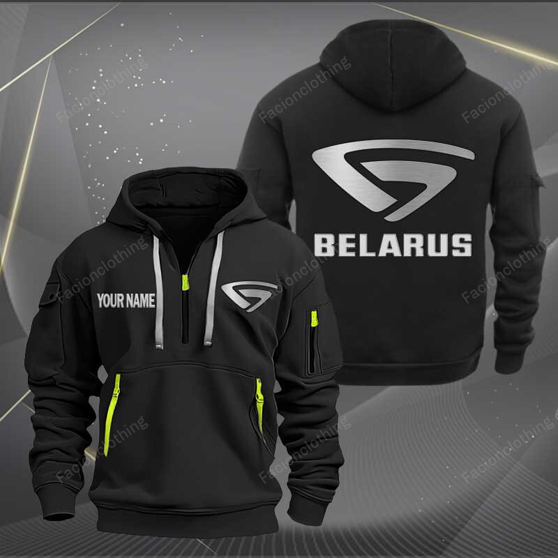 Sportswearmerch Belarus Tractor Personalized Half Zip Hoodie For Fan