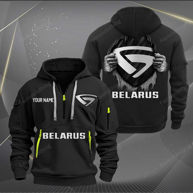 Sportswearmerch Belarus Tractor Personalized Half Zip Hoodie For Fan