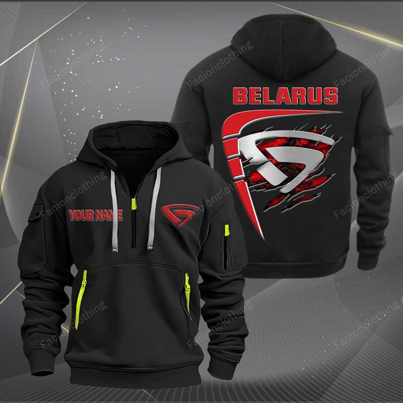 Sportswearmerch Belarus Tractor Personalized Half Zip Hoodie For Fan