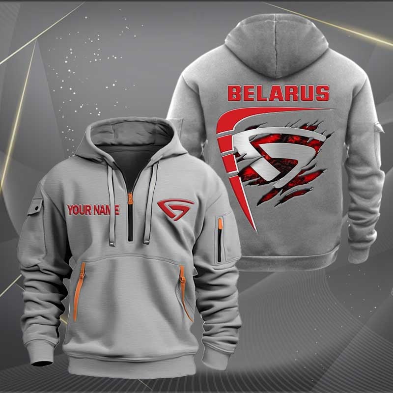 Sportswearmerch Belarus Tractor Personalized Half Zip Hoodie For Fan