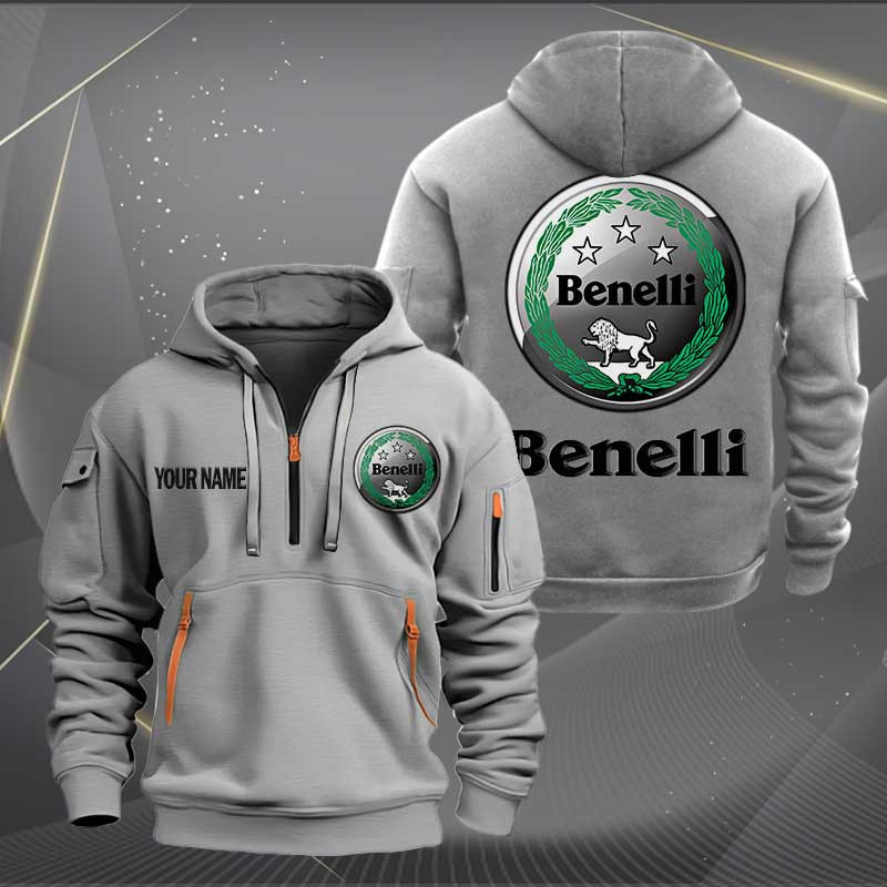 Sportswearmerch Benelli Motorcycles Personalized Half Zip Hoodie For Fan