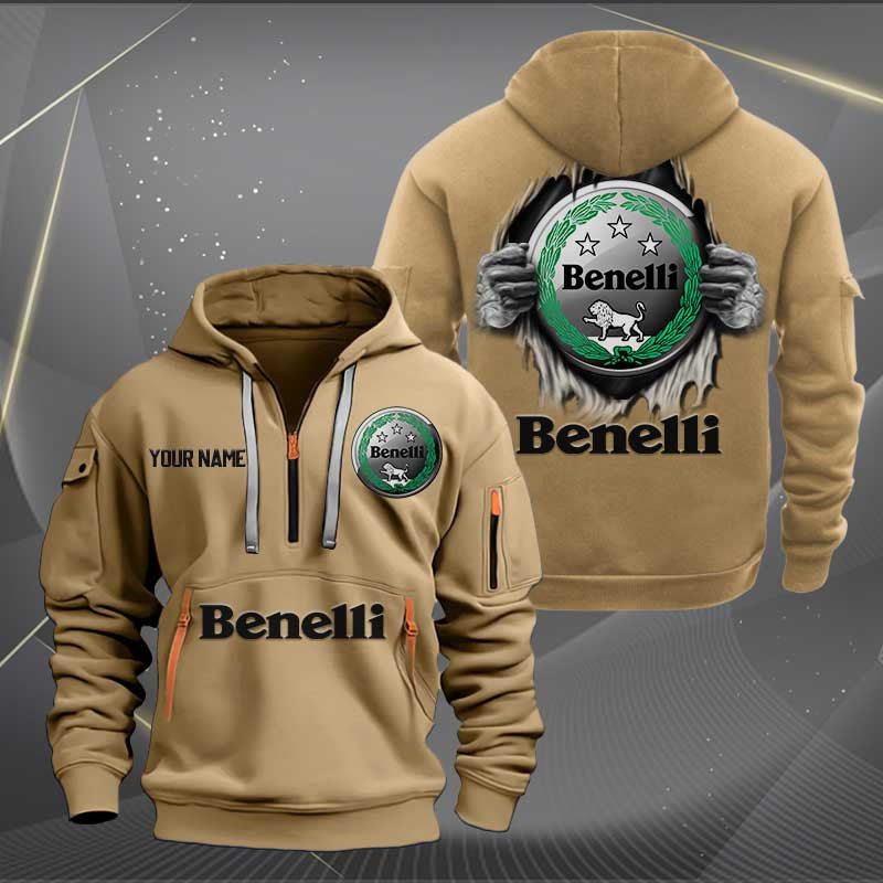 Sportswearmerch Benelli Motorcycles Personalized Half Zip Hoodie For Fan