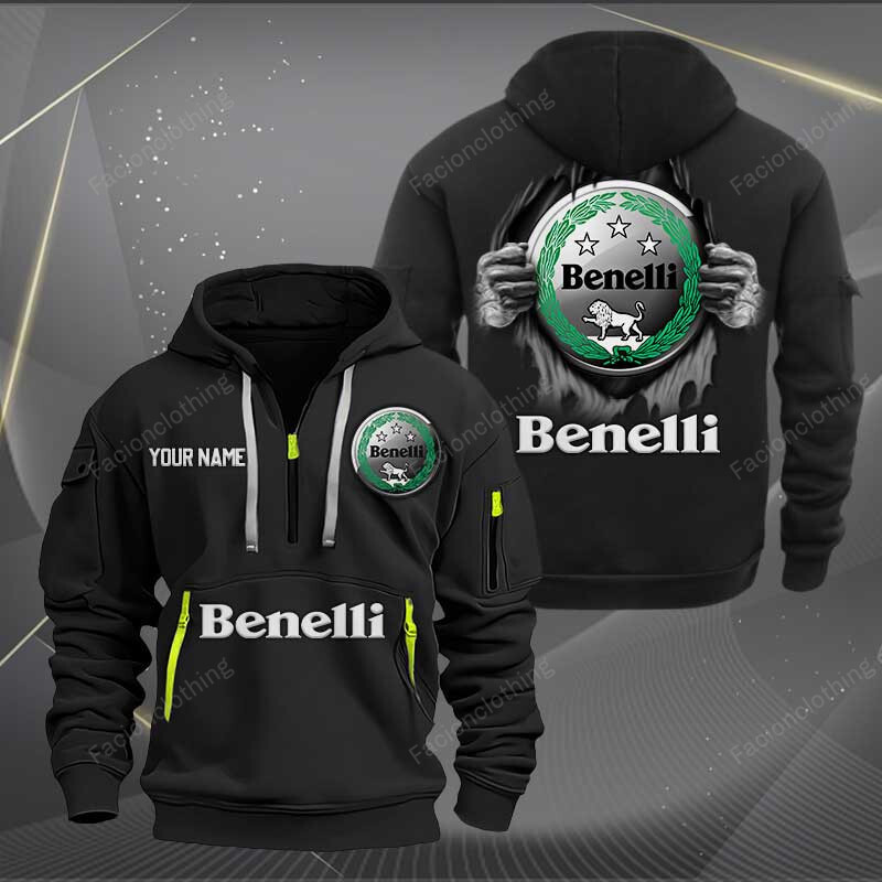 Sportswearmerch Benelli Motorcycles Personalized Half Zip Hoodie For Fan