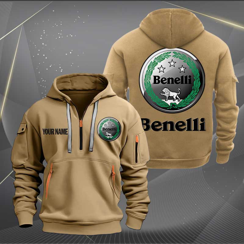 Sportswearmerch Benelli Motorcycles Personalized Half Zip Hoodie For Fan