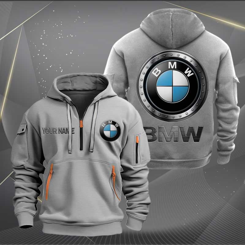 Sportswearmerch BMW Car Personalized Half Zip Hoodie For Fan
