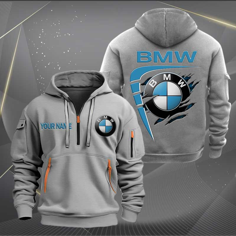 Sportswearmerch BMW Car Personalized Half Zip Hoodie For Fan
