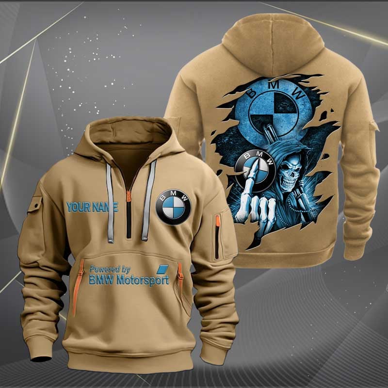 Sportswearmerch BMW Car Personalized Half Zip Hoodie For Fan