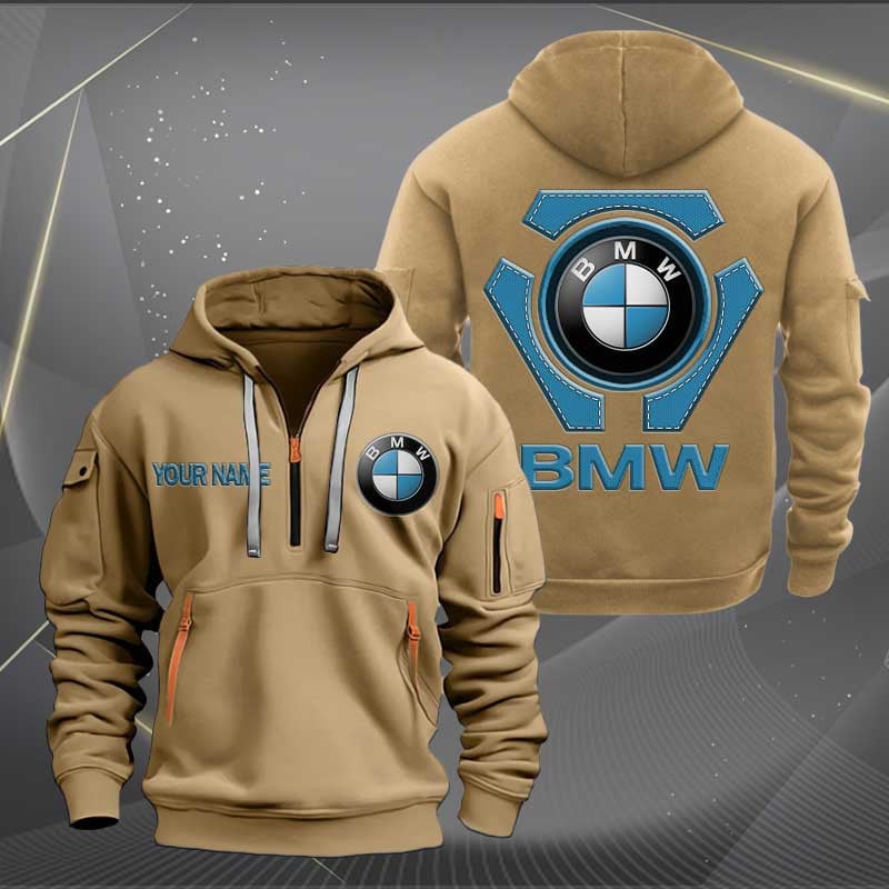 Sportswearmerch BMW Car Personalized Half Zip Hoodie For Fan