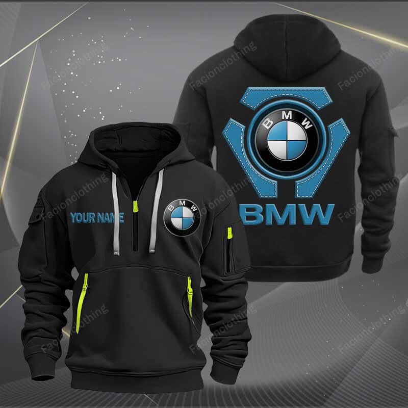 Sportswearmerch BMW Car Personalized Half Zip Hoodie For Fan