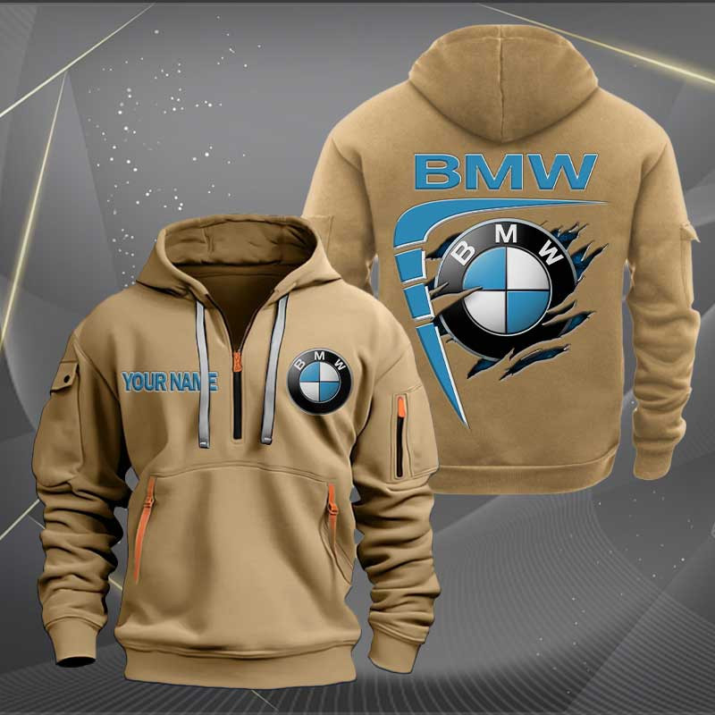 Sportswearmerch BMW Car Personalized Half Zip Hoodie For Fan