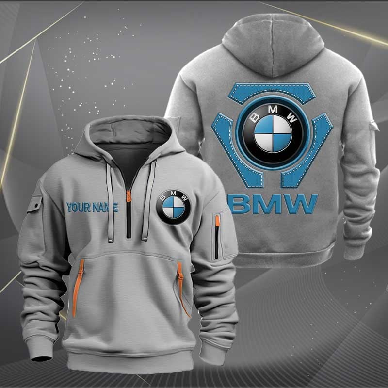 Sportswearmerch BMW Car Personalized Half Zip Hoodie For Fan