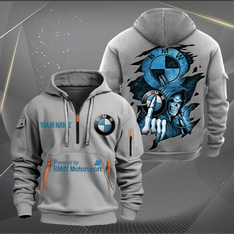 Sportswearmerch BMW Car Personalized Half Zip Hoodie For Fan