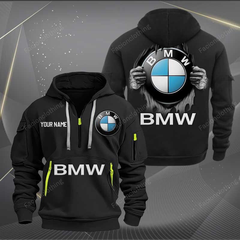 Sportswearmerch BMW Car Personalized Half Zip Hoodie For Fan