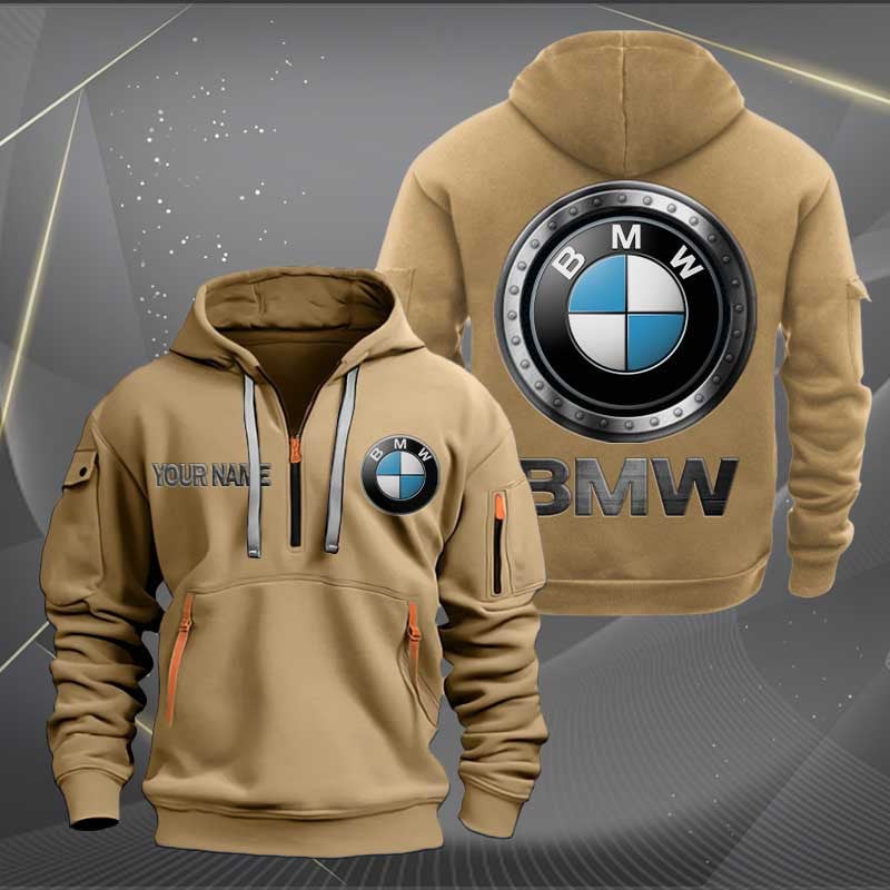 Sportswearmerch BMW Car Personalized Half Zip Hoodie For Fan