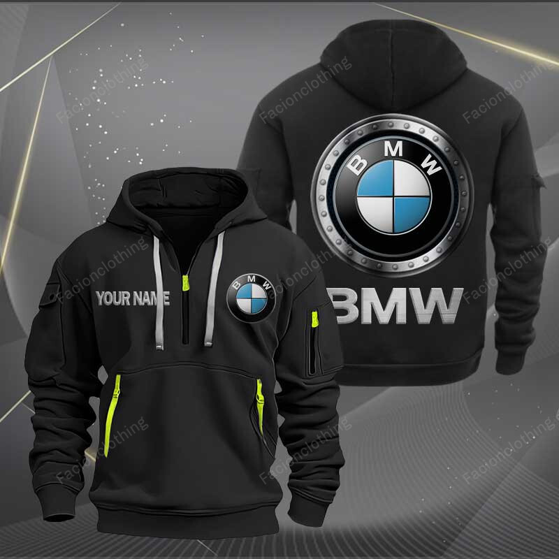 Sportswearmerch BMW Car Personalized Half Zip Hoodie For Fan