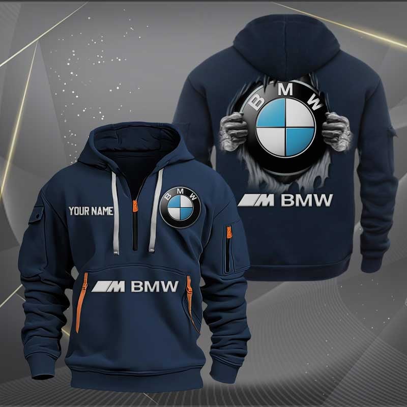 Sportswearmerch BMW M Car Personalized Half Zip Hoodie For Fan