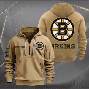 Sportswearmerch Boston Bruins NHL Half Zip Hoodie For Fan