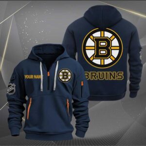 Sportswearmerch Boston Bruins NHL Half Zip Hoodie For Fan
