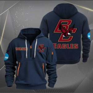 Sportswearmerch Boston College Eagles NCAA Personalized Half Zip Hoodie For Fan