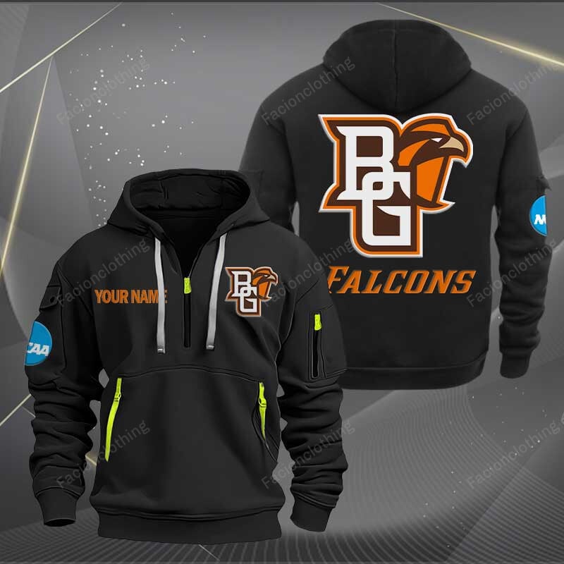 Sportswearmerch Bowling Green Falcons NCAA Personalized Half Zip Hoodie For Fan