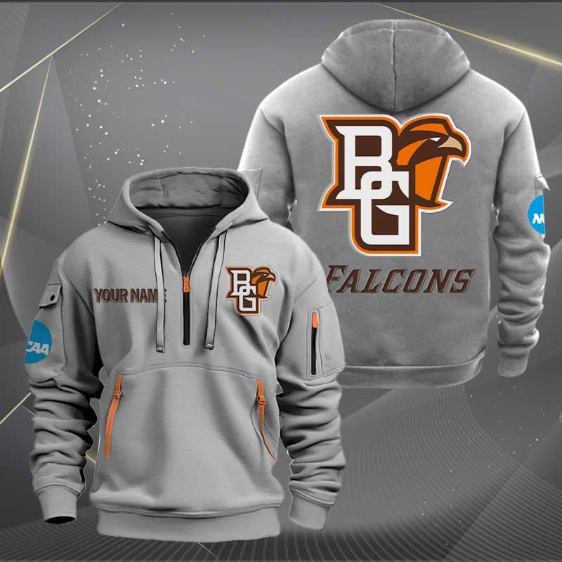 Sportswearmerch Bowling Green Falcons NCAA Personalized Half Zip Hoodie For Fan