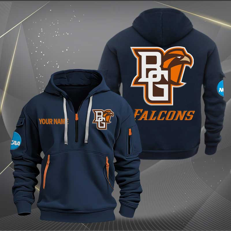 Sportswearmerch Bowling Green Falcons NCAA Personalized Half Zip Hoodie For Fan