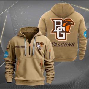 Sportswearmerch Bowling Green Falcons NCAA Personalized Half Zip Hoodie For Fan