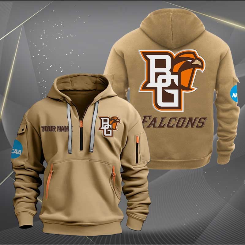 Sportswearmerch Bowling Green Falcons NCAA Personalized Half Zip Hoodie For Fan