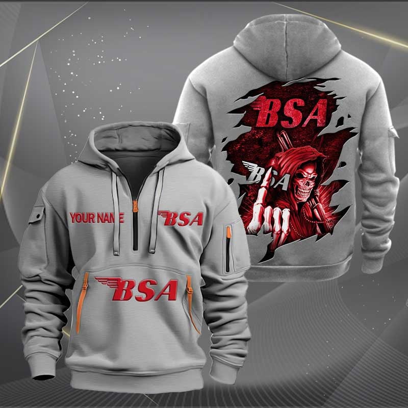 Sportswearmerch BSA Motorcycle Personalized Half Zip Hoodie For Fan