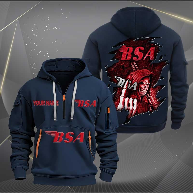 Sportswearmerch BSA Motorcycle Personalized Half Zip Hoodie For Fan