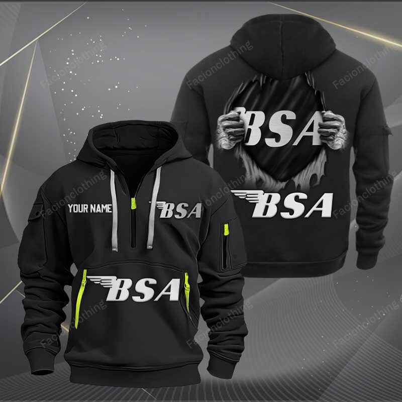 Sportswearmerch BSA Motorcycles Personalized Half Zip Hoodie For Fan