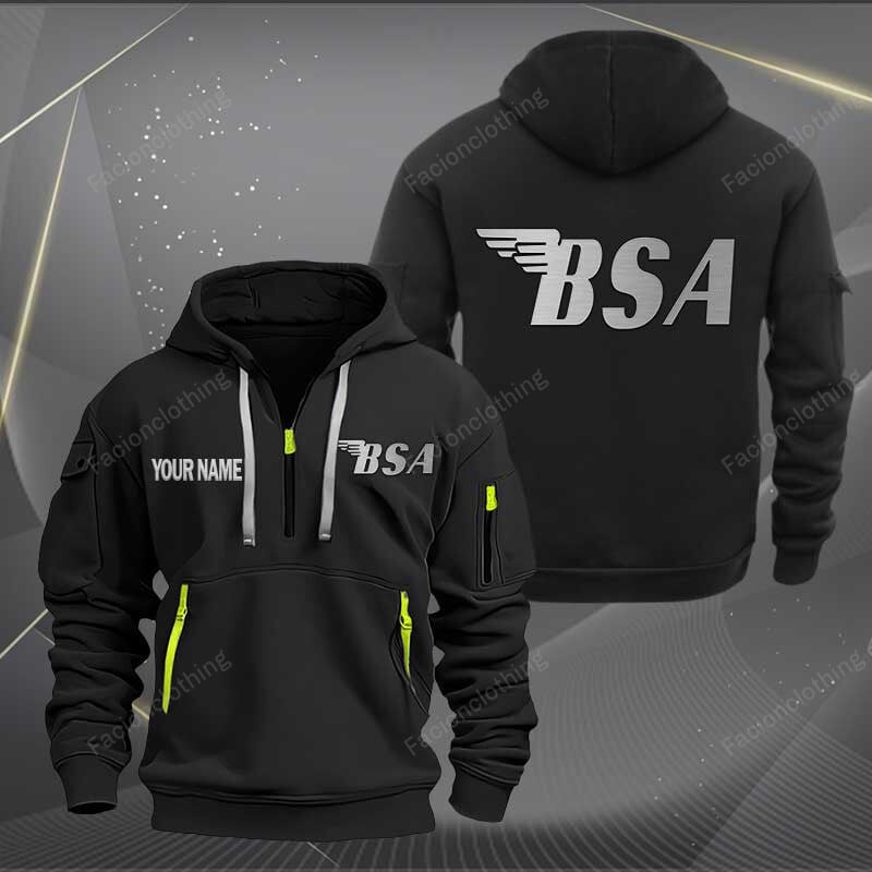 Sportswearmerch BSA Motorcycles Personalized Half Zip Hoodie For Fan