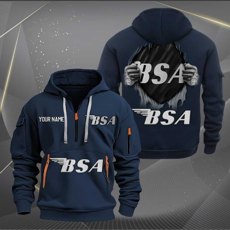 Sportswearmerch BSA Motorcycles Personalized Half Zip Hoodie For Fan