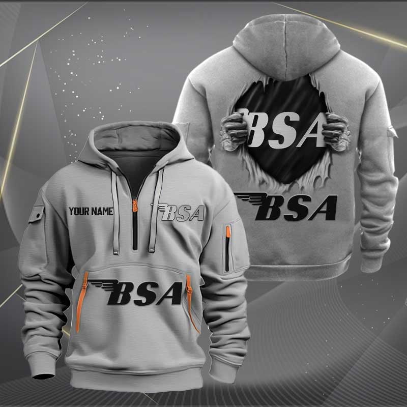 Sportswearmerch BSA Motorcycles Personalized Half Zip Hoodie For Fan