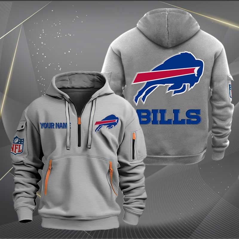 Sportswearmerch Buffalo Bills NFL Personalized Half Zip Hoodie For Fan