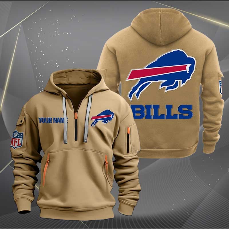 Sportswearmerch Buffalo Bills NFL Personalized Half Zip Hoodie For Fan