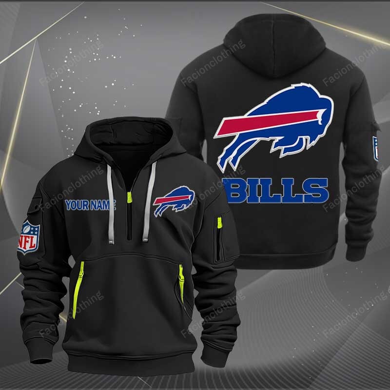 Sportswearmerch Buffalo Bills NFL Personalized Half Zip Hoodie For Fan