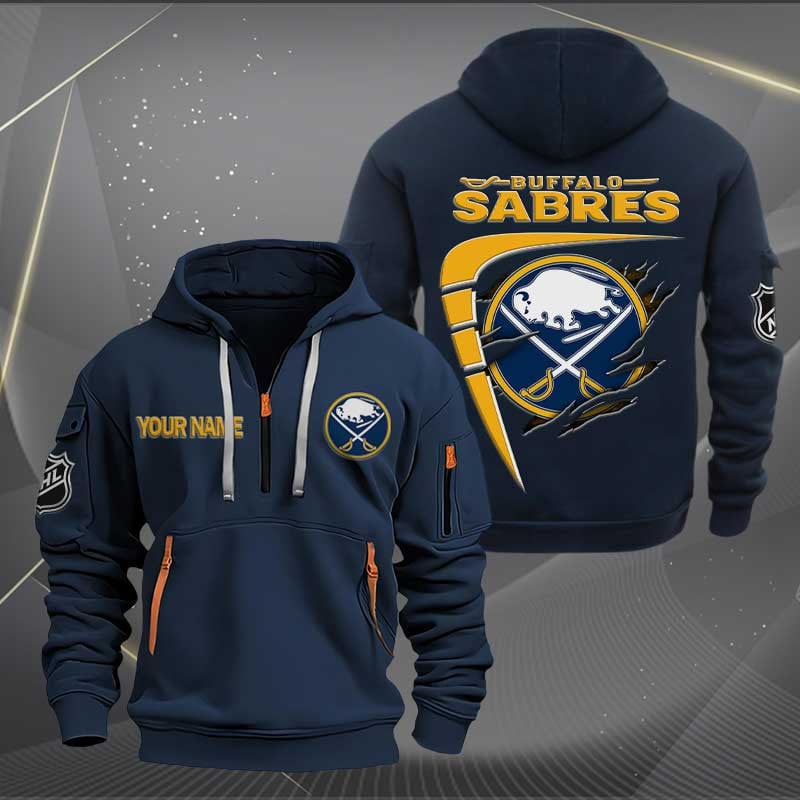 Sportswearmerch Buffalo Sabres NHL Personalized Half Zip Hoodie For Fan