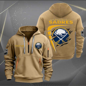 Sportswearmerch Buffalo Sabres NHL Personalized Half Zip Hoodie For Fan