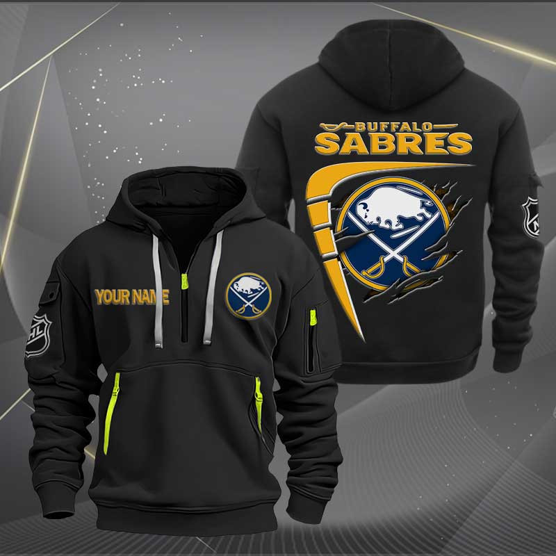 Sportswearmerch Buffalo Sabres NHL Personalized Half Zip Hoodie For Fan