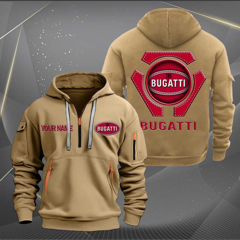 Sportswearmerch Bugatti Car Personalized Half Zip Hoodie For Fan