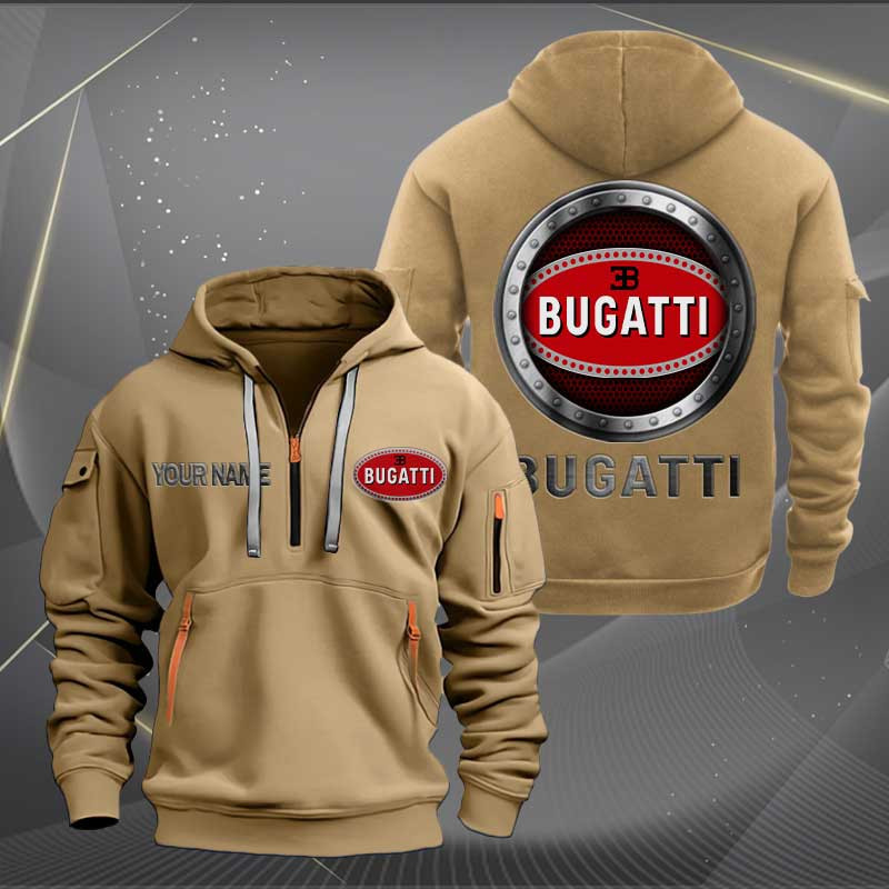 Sportswearmerch Bugatti Car Personalized Half Zip Hoodie For Fan