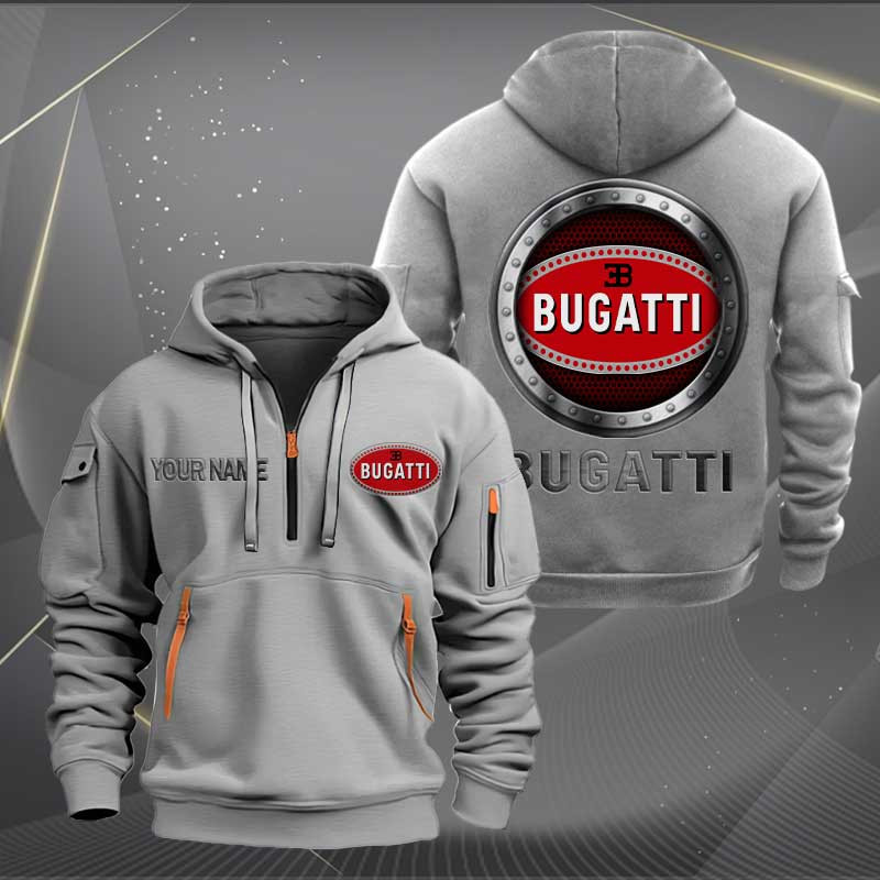 Sportswearmerch Bugatti Car Personalized Half Zip Hoodie For Fan