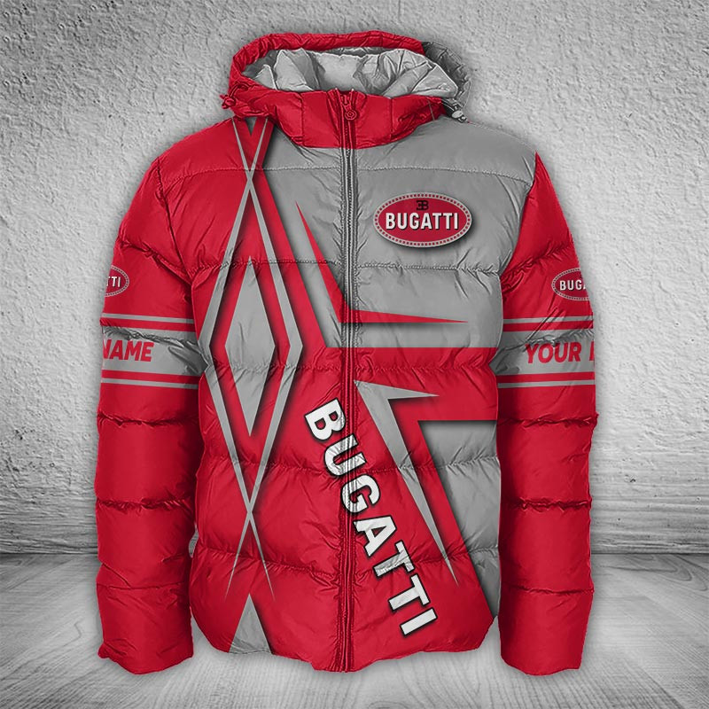 Sportswearmerch Bugatti Car Puffer Jacket For Fan